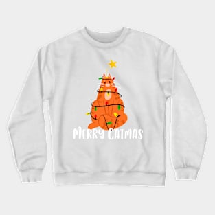 Merry Catmas Ginger Cat Crewneck Sweatshirt